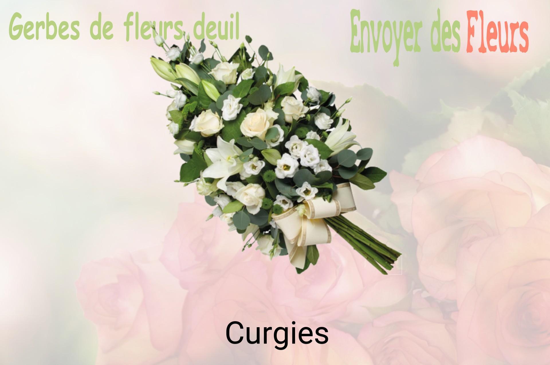 Gerbe de fleurs de deuil livrée à Curgies